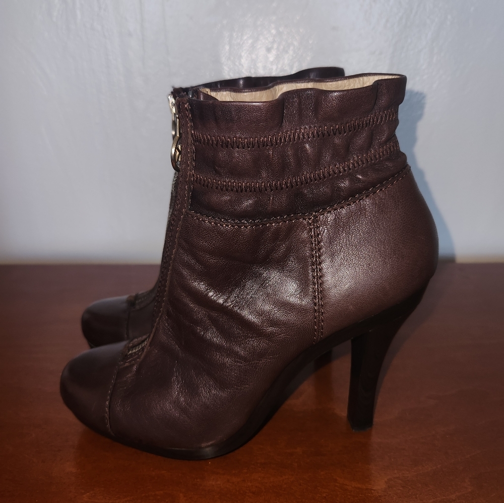 Women's Michael Kors Leather Booties - Picture 14 of 16